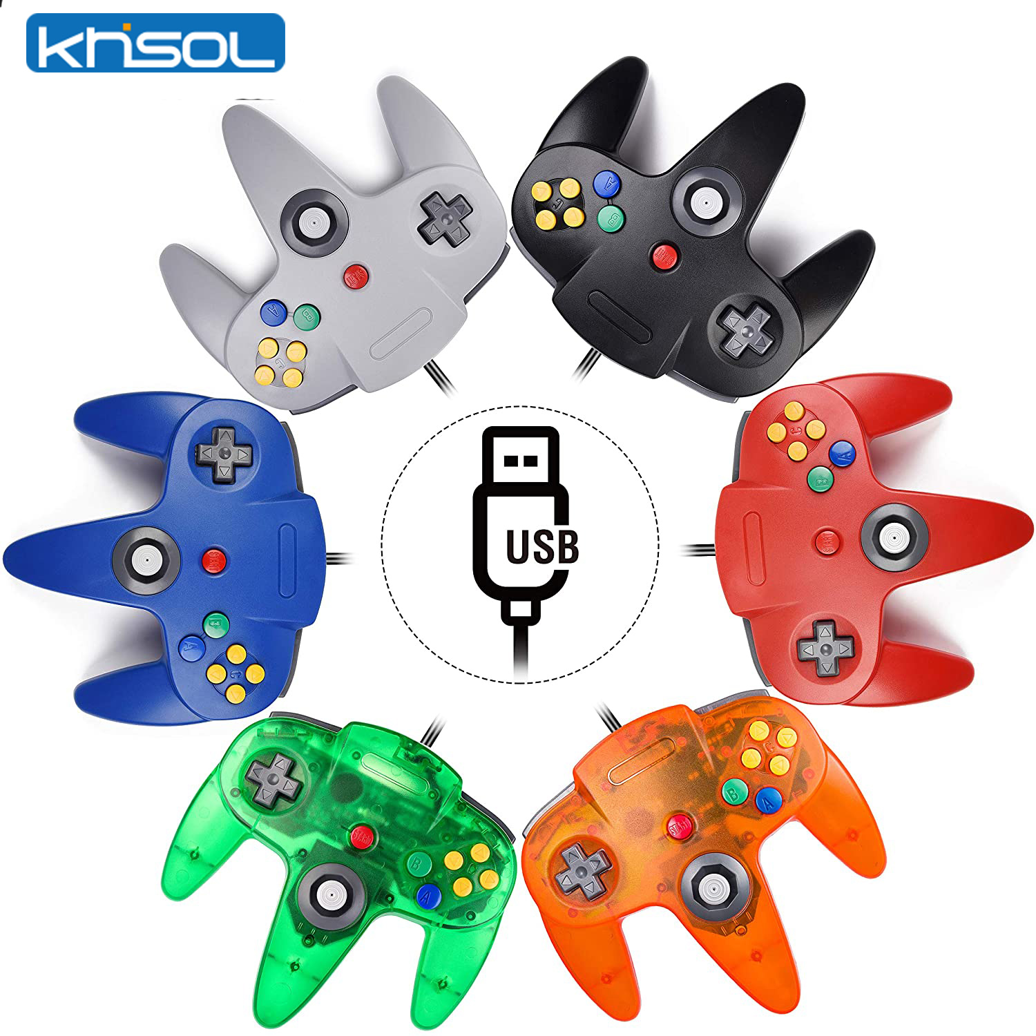 Retro Gaming N64 - Controlador N64 clásico USB con cable